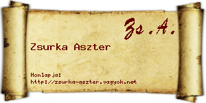Zsurka Aszter névjegykártya